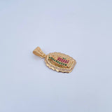 Dije Virgen Guadalupe 3.1gr / 2.9cm / Circones Fucsias Verdes Blancos Oro Amarillo 18K $