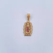 Dije Virgen Guadalupe 3.5gr / 3.2cm / Circones Fucsias Verdes Blancos Oro Amarillo 18K $
