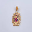 Dije Virgen Guadalupe 4.55gr / 3.7cm / Circones Fucsias Azules Blancos Oro Amarillo 18K $