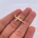 Dije Cruz Cristo 0.8gr / 2.7cm / Liso Oro Amarillo 18K $