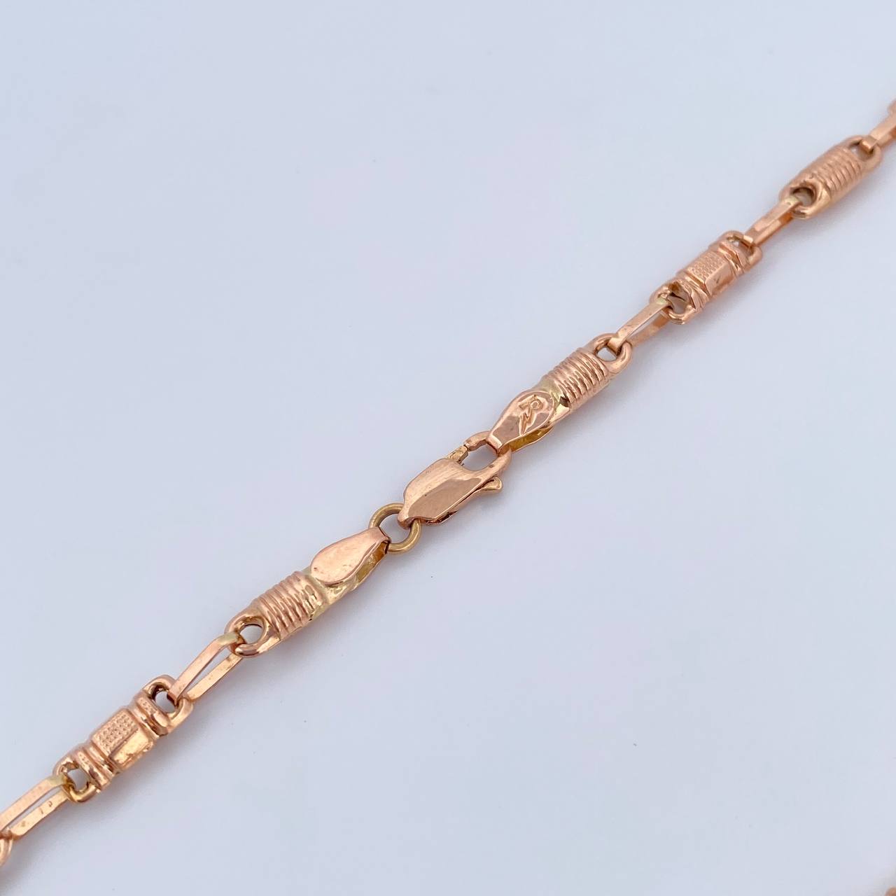Cadena Rustica Barril 13.05gr / 61.2cm / 3.8mm Oro Rosa 18K $