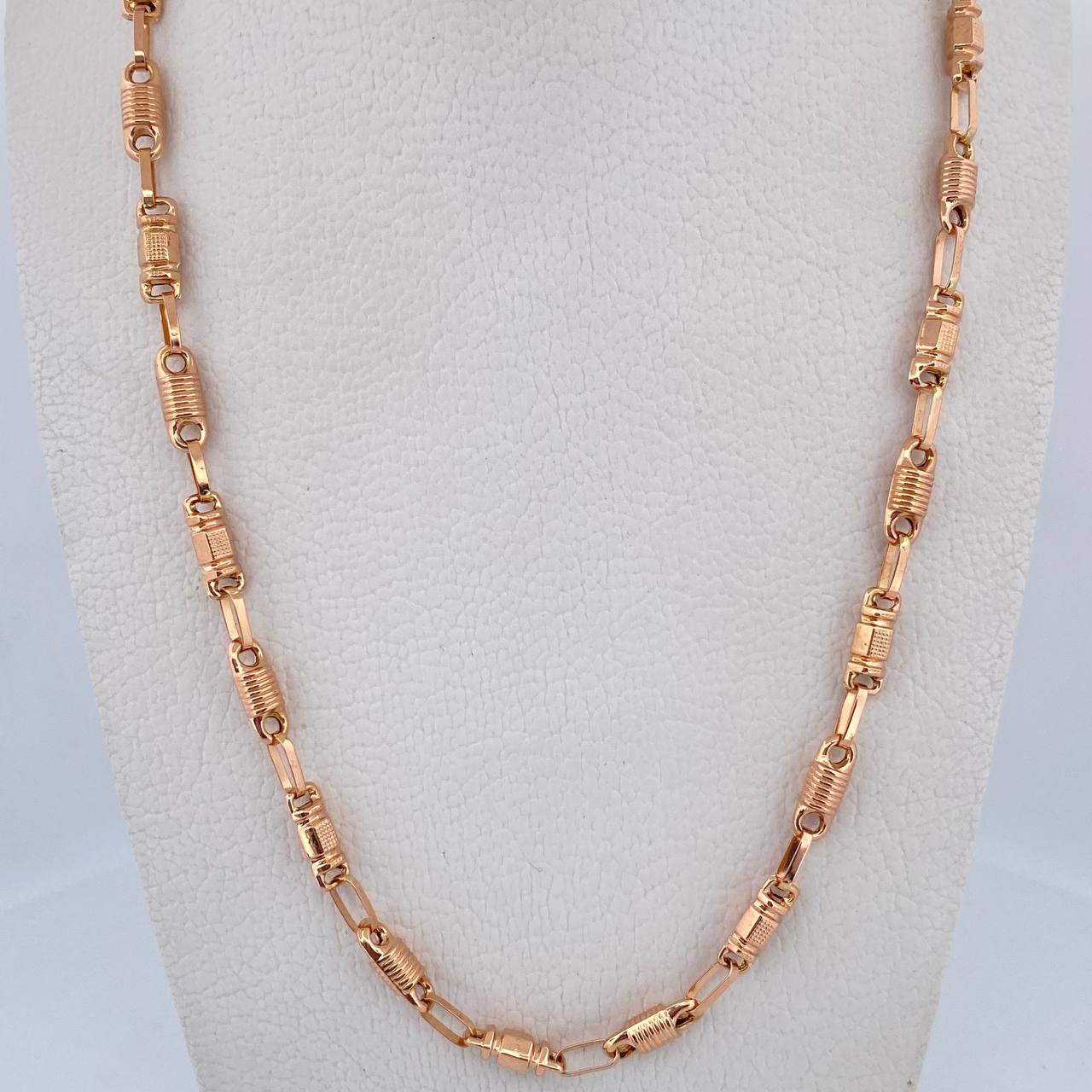 Cadena Rustica Barril 13.05gr / 61.2cm / 3.8mm Oro Rosa 18K $