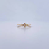 Anillo Trebol Esferas 1.75gr / T5 1/4 / Circones Blancos Oro Amarillo 18K $