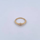 Anillo Trebol Esferas 1.75gr / T5 1/4 / Circones Blancos Oro Amarillo 18K $