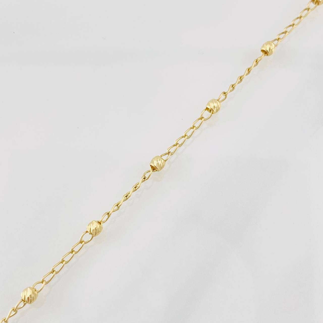 Pulso Denario Virgen Milagrosa Cruz 2.55g / 19cm / 3mm Oro Amarillo 18K
