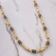 Cadena Rustica 24.2gr / 65cm / 6.17mm Cilindro Rayado Cauchos Negros Oro Amarillo 18K $