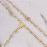 Rosario Virgen Milagrosa 6.35gr / 50cm / 3mm Bola Lisa Oro Amarillo 18K $