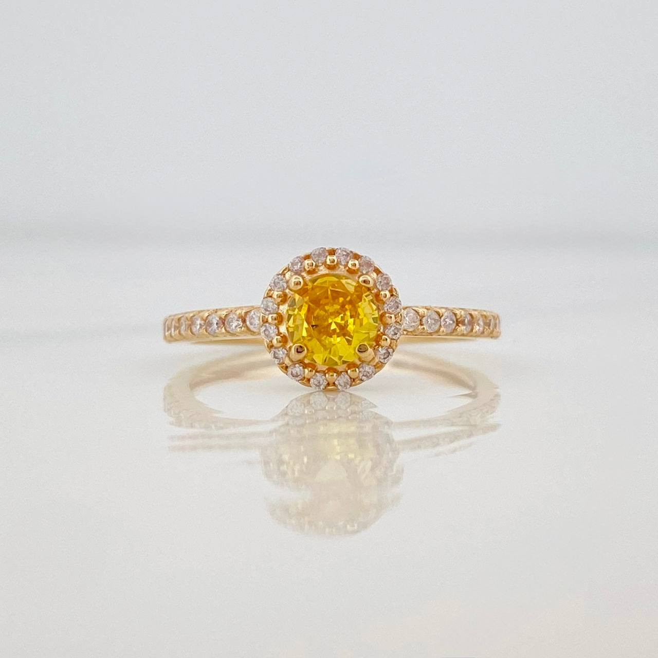 Anillo Halo Circulo 2.2g / T7 Oro Amarillo 18K