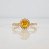 Anillo Halo Circulo 2.2g / T7 Oro Amarillo 18K