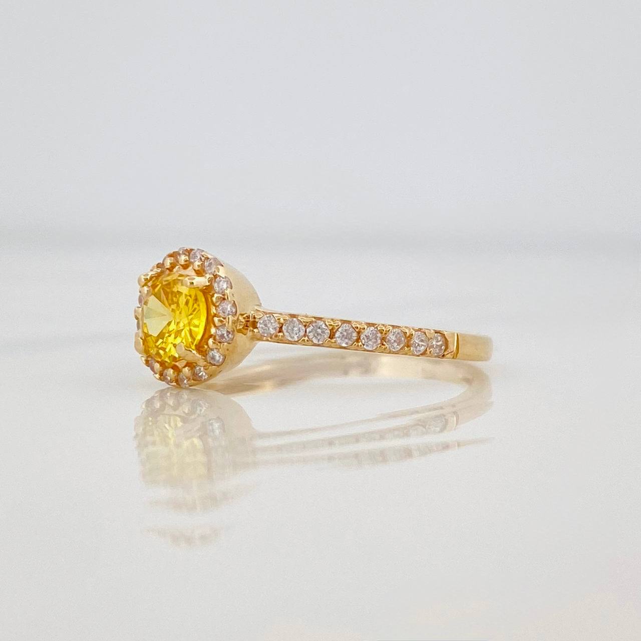 Anillo Halo Circulo 2.2g / T7 Oro Amarillo 18K