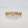 Anillo Solitario Corazones 2.2g / T7 1/2 Dos Oros Amarillo Blanco 18K