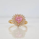 Anillo Halo Corazón 2.95g / T5 1/2 Oro Amarillo 18K