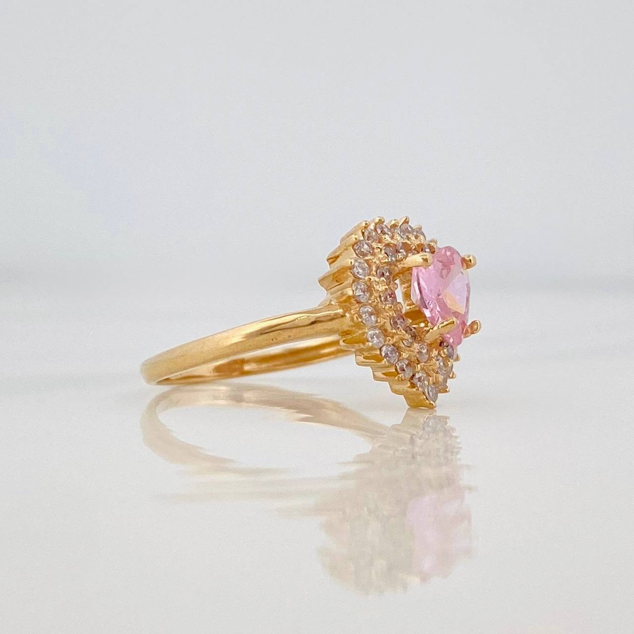 Anillo Halo Corazón 2.95g / T5 1/2 Oro Amarillo 18K
