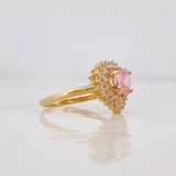 Anillo Halo Corazón 2.95g / T5 1/2 Oro Amarillo 18K