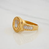 Anillo Correa Corona 5.6g / T6 1/2 Dos Oros Amarillo Blanco 18K