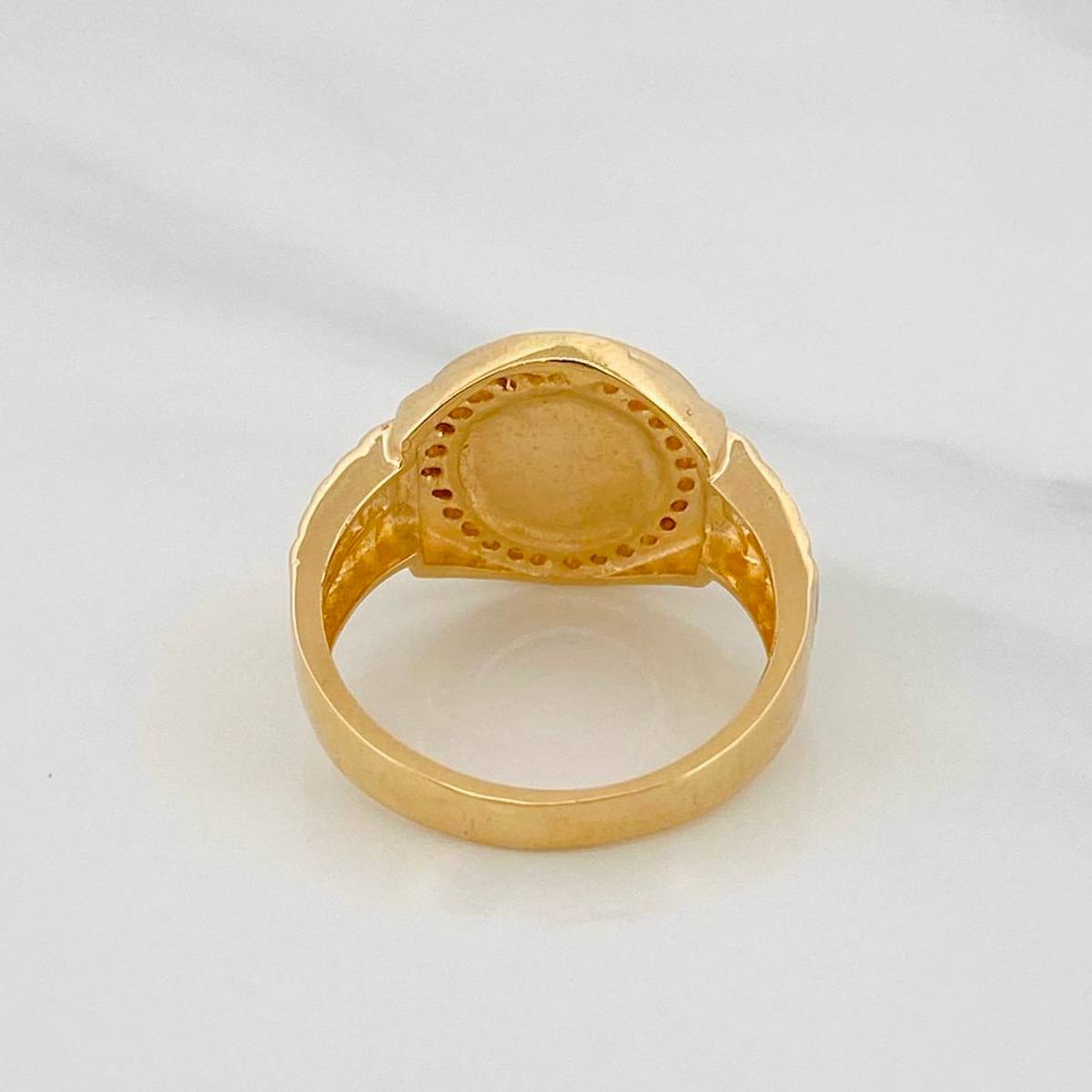 Anillo Correa Corona 5.6g / T6 1/2 Dos Oros Amarillo Blanco 18K