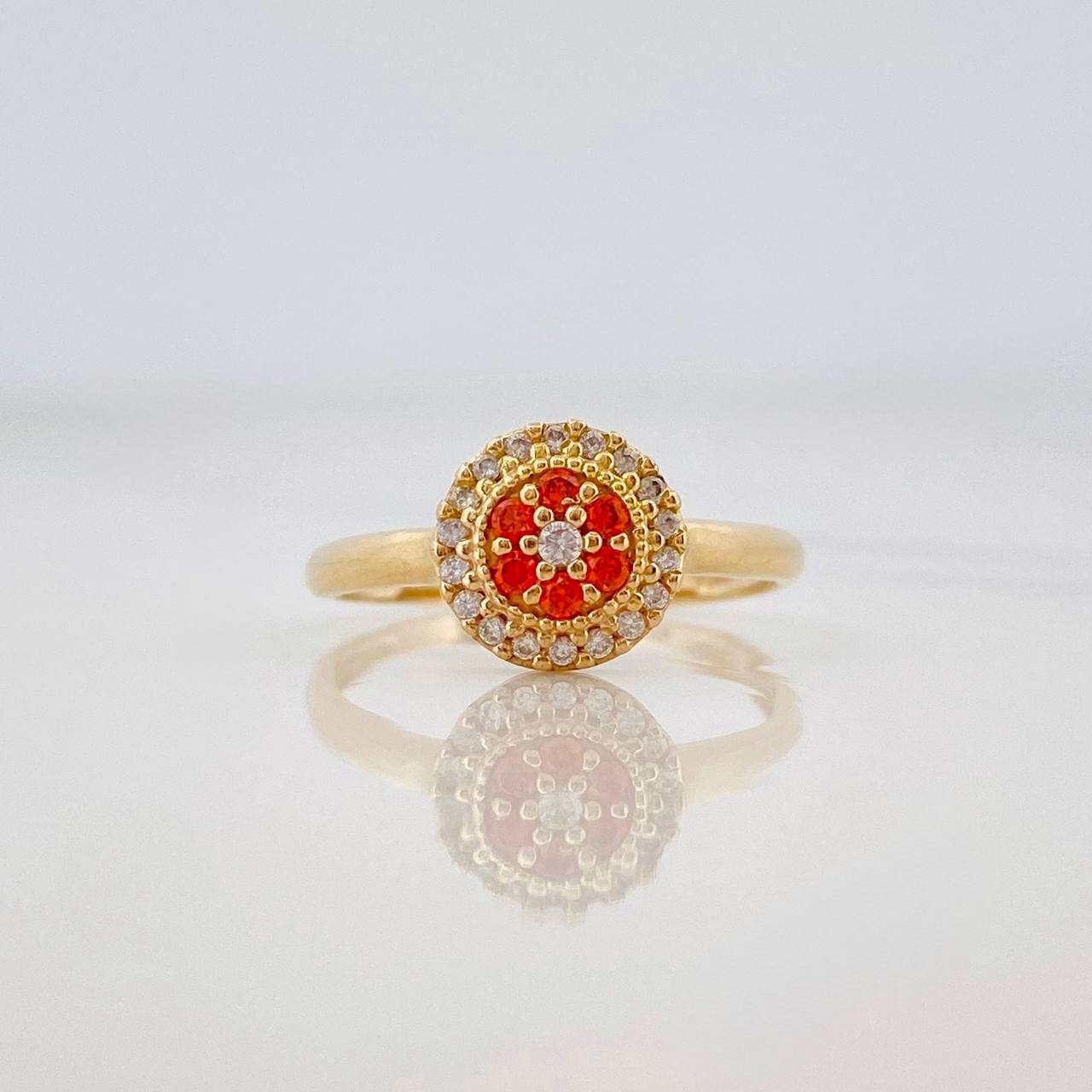 Anillo Halo Circulo 1.8g / T5 3/4 Oro Amarillo 18K
