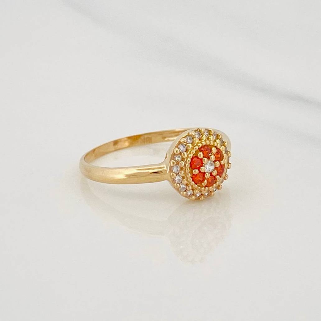 Anillo Halo Circulo 1.8g / T5 3/4 Oro Amarillo 18K