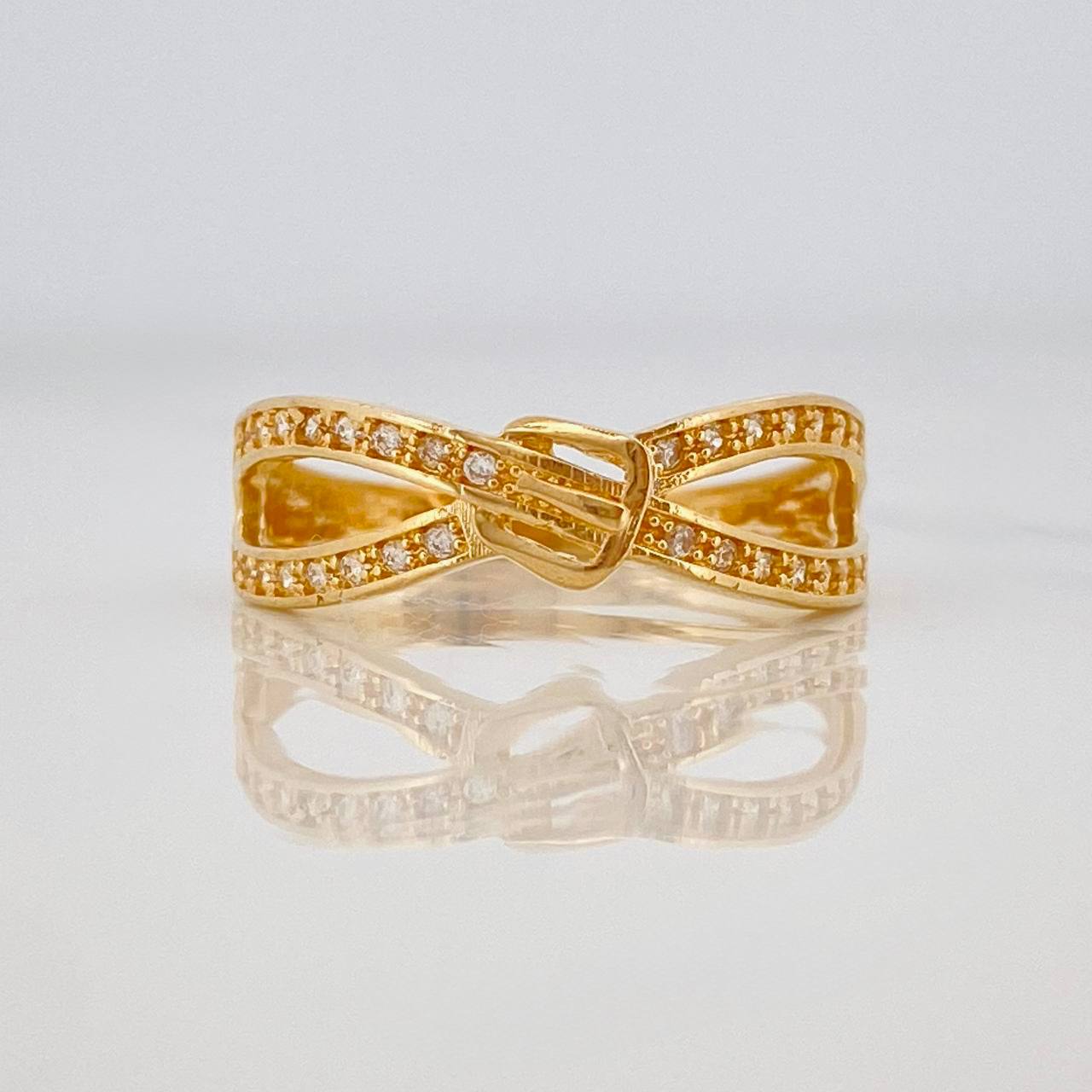 Anillo Correa Doble 2.35g / T7 1/4 Oro Amarillo 18K