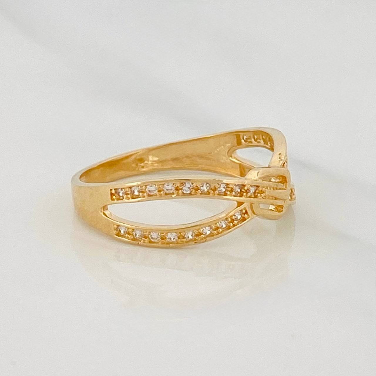 Anillo Correa Doble 2.35g / T7 1/4 Oro Amarillo 18K