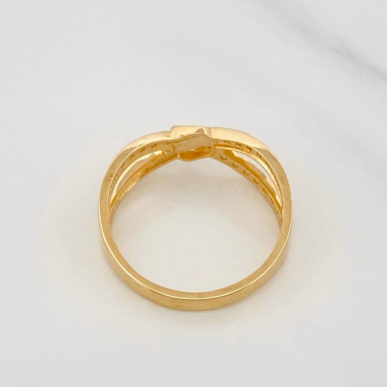 Anillo Correa Doble 2.35g / T7 1/4 Oro Amarillo 18K