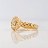 Anillo Corona 3.1g / T7 1/2 Dos Oros Amarillo Blanco 18K