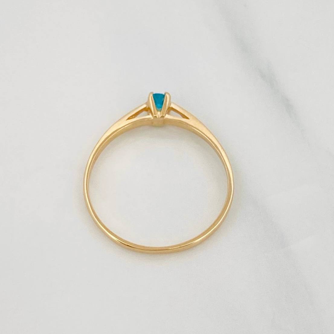 Anillo Solitario Puente 1.1g / T6 1/2 Oro Amarillo 18K