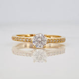 Anillo Solitario Puente 2.5g / T7 1/2 Oro Amarillo 18K