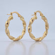 Candongas Milu 2.1gr / 2.1cm / Entorchadas Planas Oro Amarillo 18K &