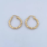 Candongas Milu 2.1gr / 2.1cm / Entorchadas Planas Oro Amarillo 18K &