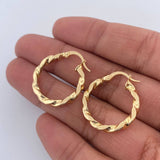 Candongas Milu 2.1gr / 2.1cm / Entorchadas Planas Oro Amarillo 18K &