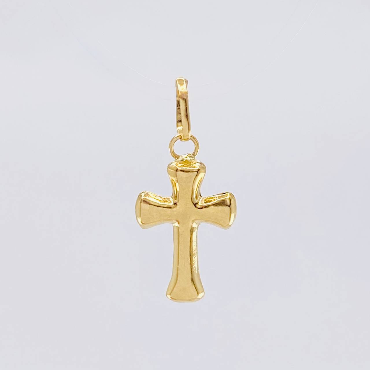 Dije Cruz Puntas Curvas 0.4g / 1.9cm Oro Amarillo 18K