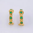 Candongas Puntos Cruzados Esmeraldas 16pts 3.6gr / 1.5cm / Oro Amarillo 18K
