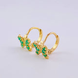 Candongas Mariposa 18 Pts Esmeralda 1.65 g / 1 cm Oro Amarillo 18K