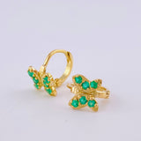 Candongas Mariposa 18 Pts Esmeralda 1.65 g / 1 cm Oro Amarillo 18K