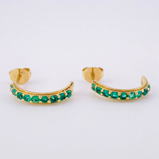 Topos Media Luna Esmeraldas 70pts 2.35gr / 1.6cm / Oro Amarillo 18K