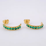 Topos Media Luna Esmeraldas 70pts 2.35gr / 1.6cm / Oro Amarillo 18K