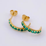 Topos Media Luna Esmeraldas 70pts 2.35gr / 1.6cm / Oro Amarillo 18K