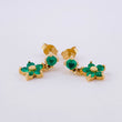 Topos Flor Colgante Esmeraldas 60pts 2.55gr / 1.5cm / Oro Amarillo 18K