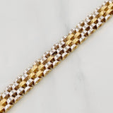 Pulso Correa 14.15g / 19cm / 6.95mm Dos Oros Amarillo Blanco 18K