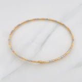 Pulso Aro Diamantado Doble 3.45g / 17cm / 1.4mm Tres Oros 18K