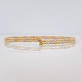 Pulso Aro Diamantado Doble 3.45g / 17cm / 1.4mm Tres Oros 18K