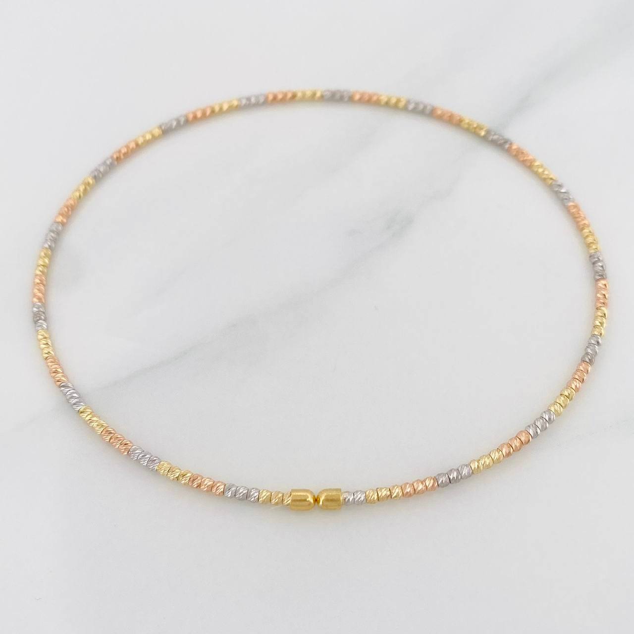Pulso Aro Diamantado 1.75g / 18cm / 2mm Tres Oros 18K