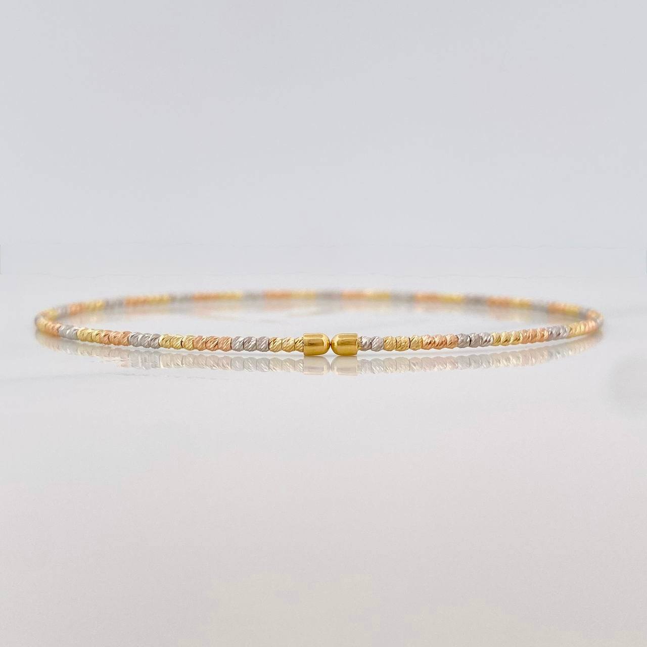 Pulso Aro Diamantado 1.75g / 18cm / 2mm Tres Oros 18K