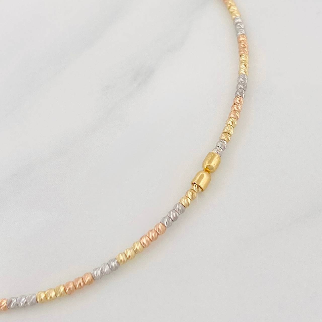 Pulso Aro Diamantado 1.75g / 18cm / 2mm Tres Oros 18K