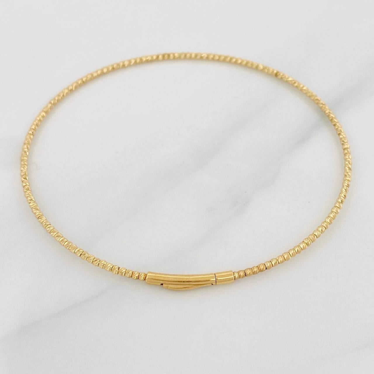 Pulso Aro Diamantado 2g / 17cm / 2mm Oro Amarillo 18K