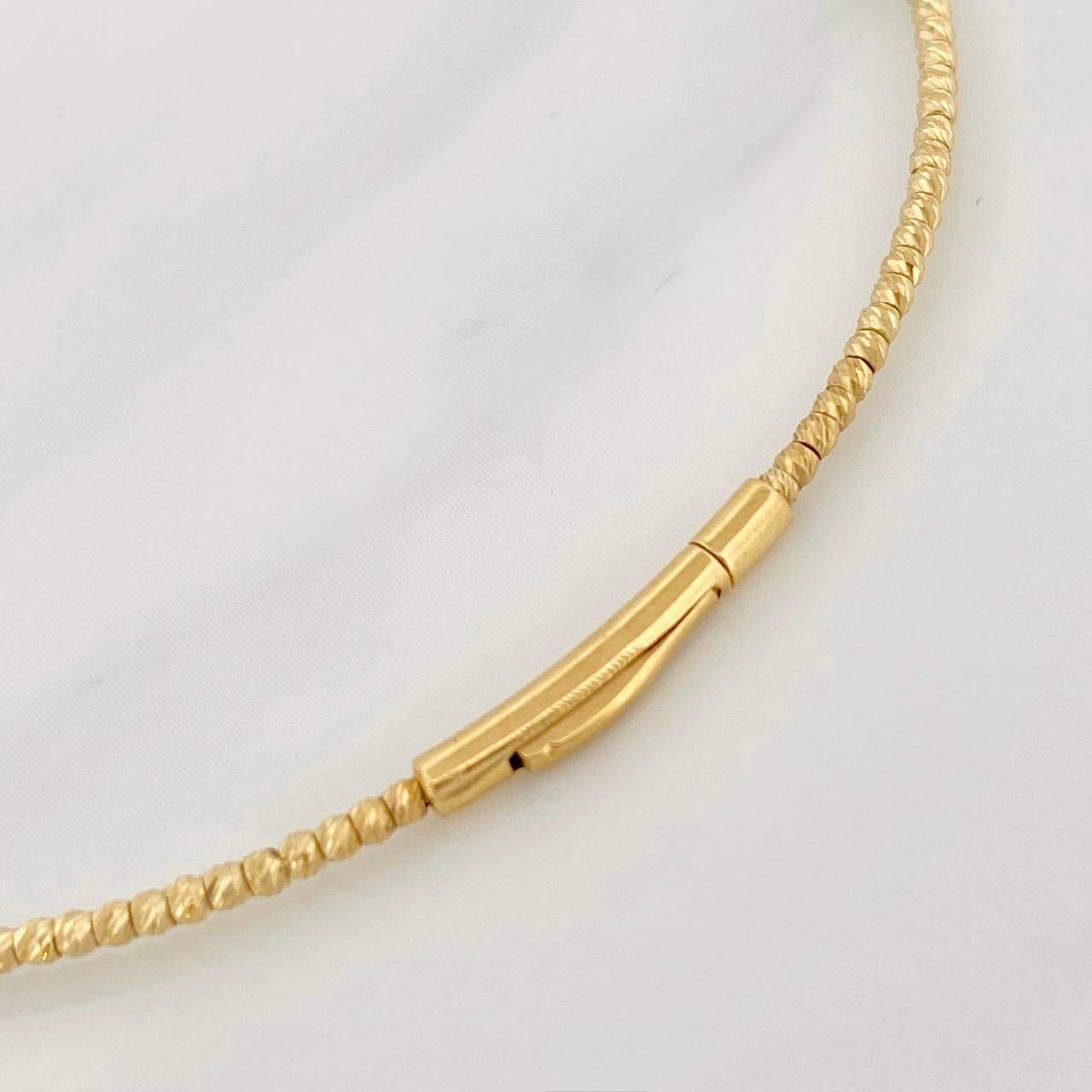 Pulso Aro Diamantado 2g / 17cm / 2mm Oro Amarillo 18K