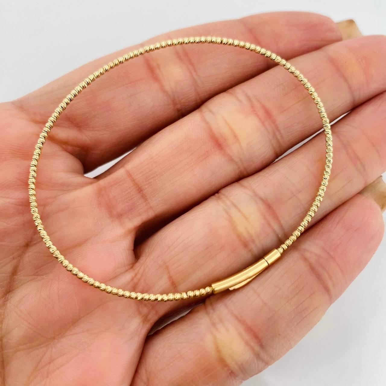 Pulso Aro Diamantado 2g / 17cm / 2mm Oro Amarillo 18K