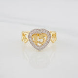 Anillo 15's Corazones 3g / T6 1/2 Dos Oros Amarillo Blanco 18K