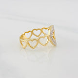 Anillo 15's Corazones 3g / T6 1/2 Dos Oros Amarillo Blanco 18K